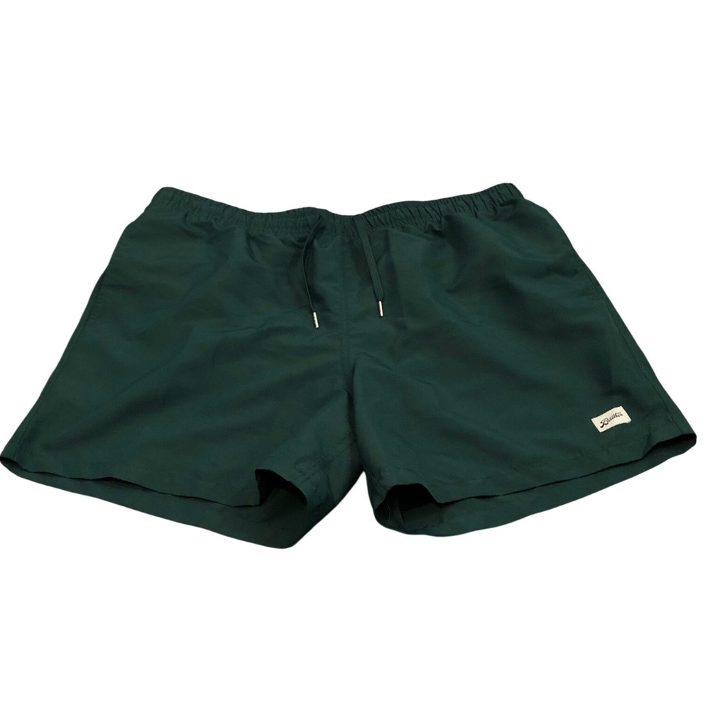 Bather Swim Trunks Mens XXL Green Recycled Polyester Mesh Lined Shorts